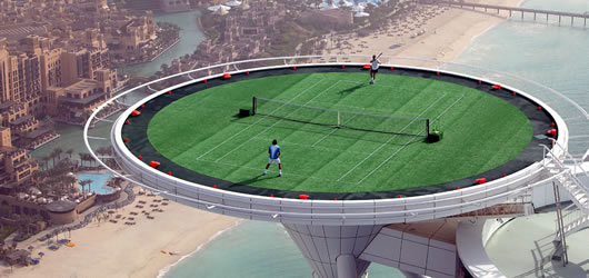 Tennis on the Burj Al Arab helipad