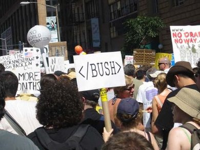 Nerds protest against Bush in NYC