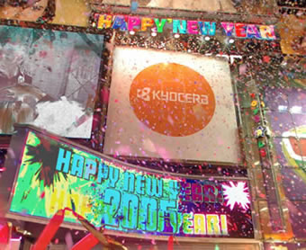 Happy New Year sign from Times Square