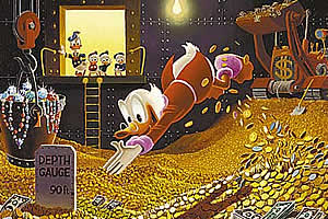 Uncle Scrooge in his money bin