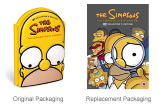 Both versions of the Simpsons Season 6 packaging