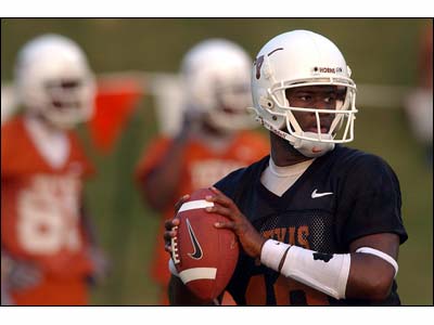 Vincent Young at UT's first practice